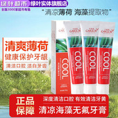 绿叶爱生活清凉海藻无氟牙膏薄荷清新口气口腔200g 3支装 3支