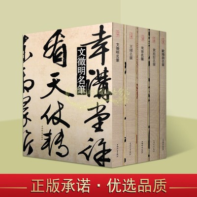 文徵明/王铎/米芾/黄庭坚/欧阳询名笔书法作品全集5册高清大8开本古代书法名家法帖中国历代书法家名笔书系毛笔字帖临摹收藏书籍