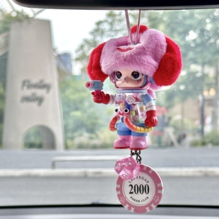 正版泡泡玛特MEGA车挂可爱molly宇航员车载挂件汽车挂饰装饰礼物