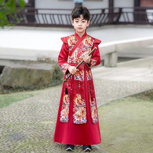 男童汉服春秋套装武侠风古风中国风表演服儿童国学服2025新款古装