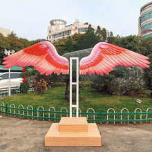 饰品户外景区打卡摆件 网红拍照雕塑玻璃钢天使之翼翅膀背景引流装