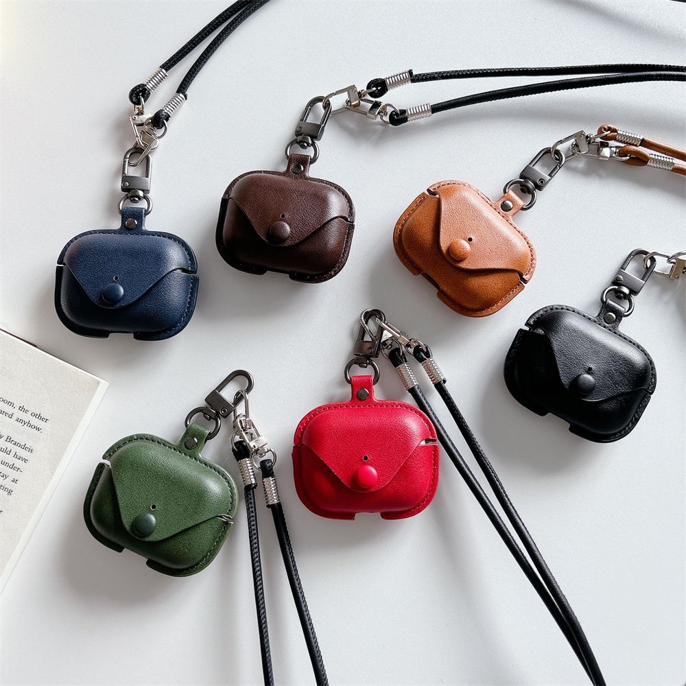 华强北七代/Air7/Air4/Air6卡通五代六代皮质适用于1/2代3代4代蓝牙耳机壳保护套Pro7