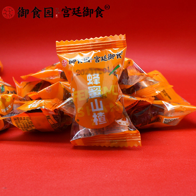 御食园蜂蜜山楂500g北京特产酸甜空心蜜饯果干果脯小零食食品小吃