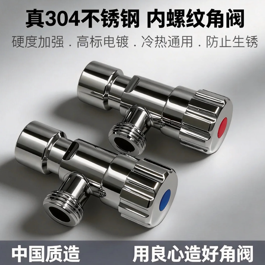 内丝内牙内螺纹角阀龙头不锈钢活接热水器冷热水开关全铜止水阀门