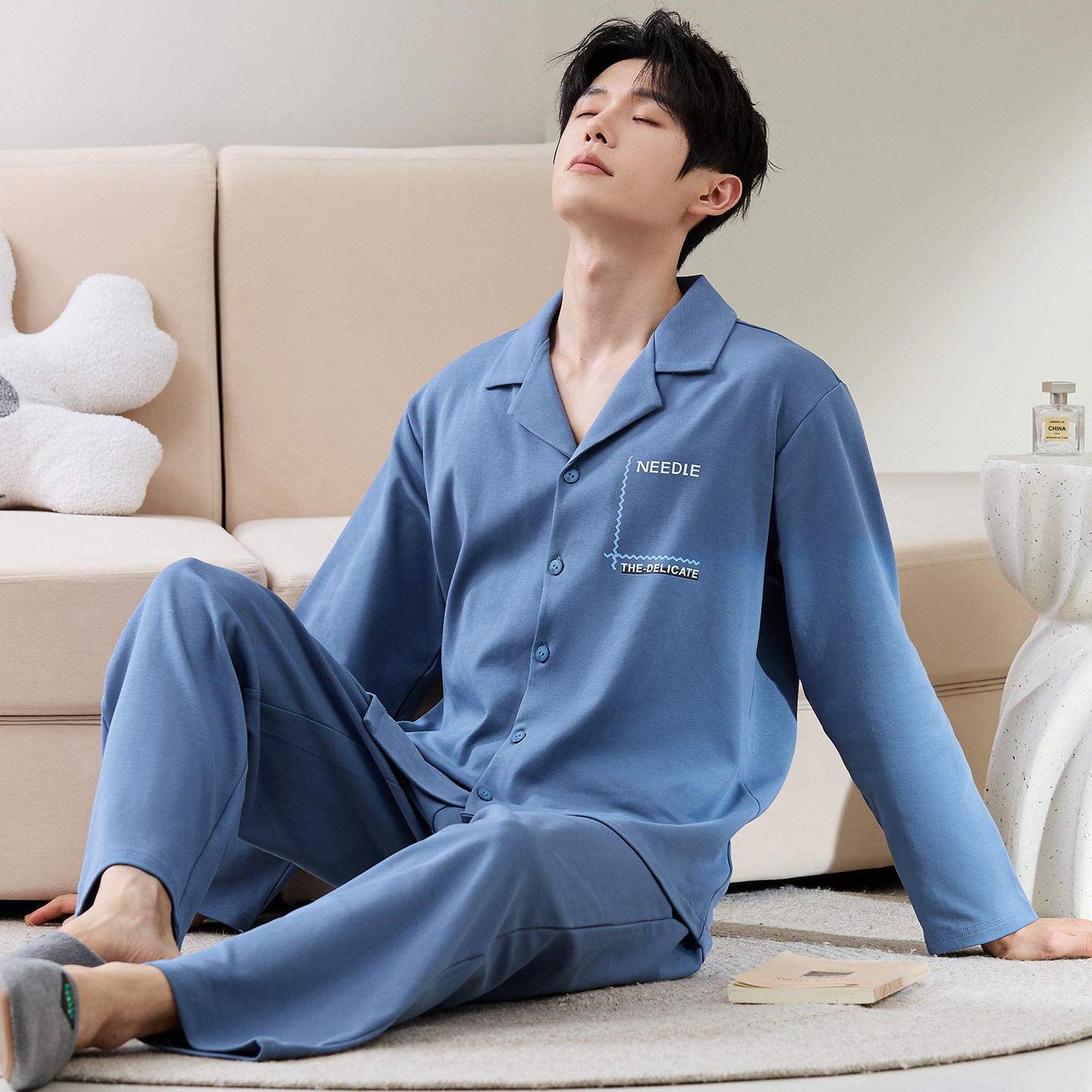 2025新款纯棉睡衣男款春秋季长袖全棉家居服套装可外穿大码冬天