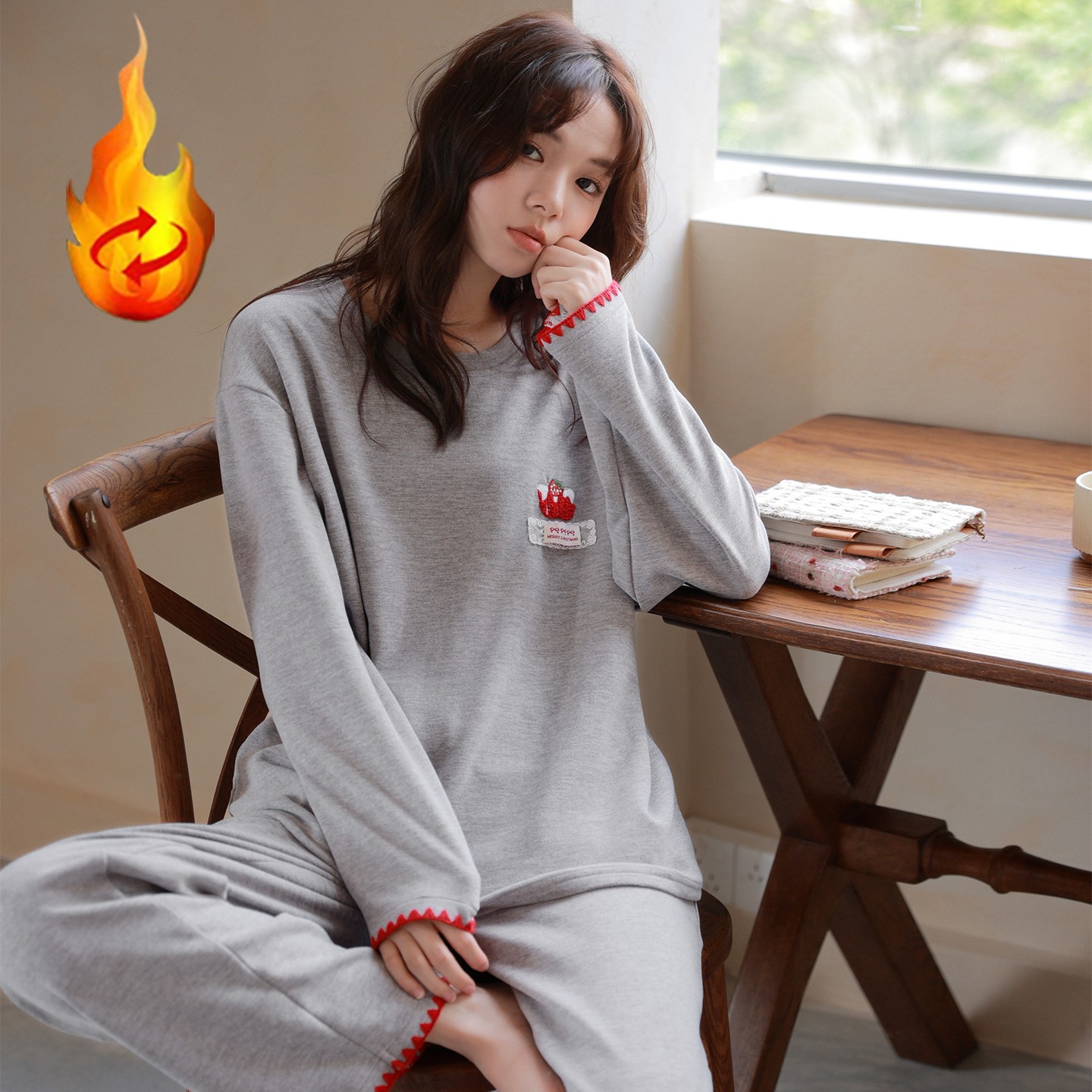 睡衣女德绒加厚羊绒蚕丝发热2026年新款秋冬保暖可外穿家居服套装
