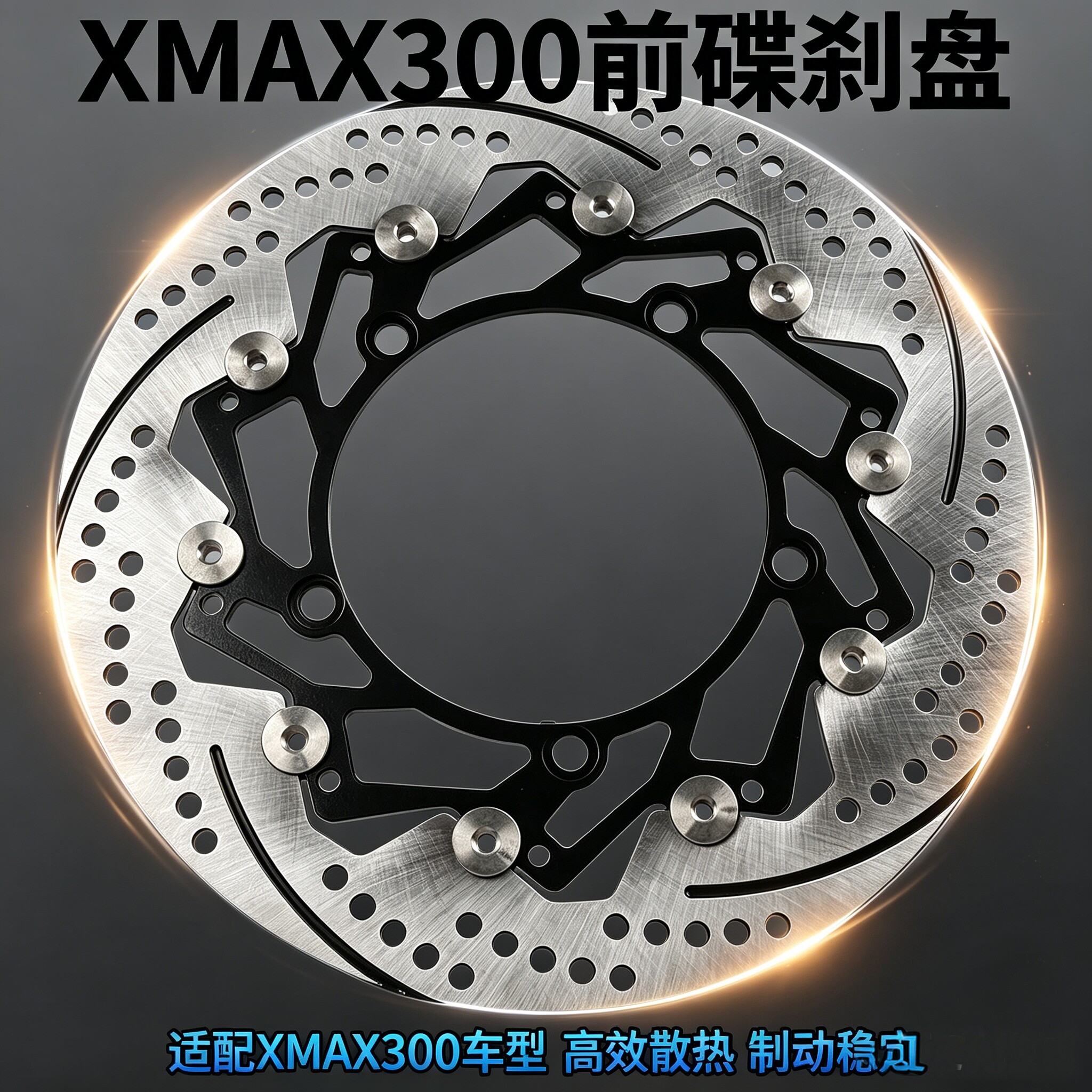 适用雅马哈XMAX300 踏板摩托车前后刹车盘碟刹盘花盘刹车盘配件