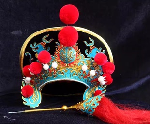 戏剧头盔戏曲用品 木兰盔 林冲盔 变脸帽子 表演道具 点绸林冲盔