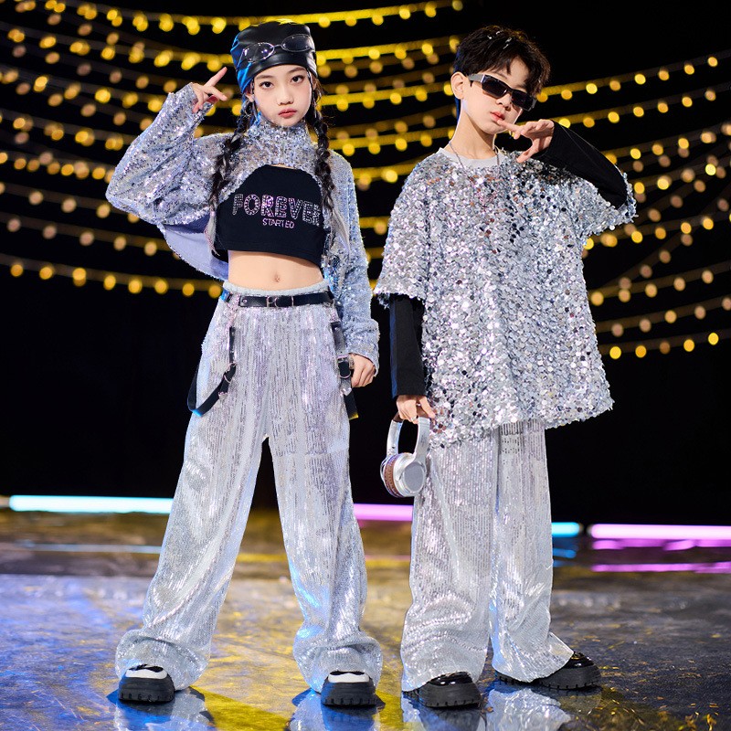 儿童街舞潮服男童真两件嘻哈套装少儿hiphop帅气女童元旦表演出服