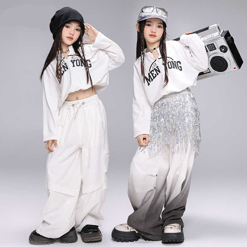 女童爵士舞服装韩版时髦练功服少儿jazz新款街舞儿童潮服演出服装