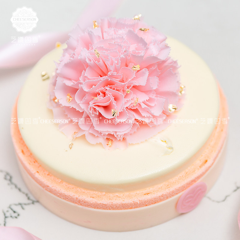 芝缦四季芳馨蜜桃白兰地慕斯樱桃蛋糕情人节天津开发区同城配送