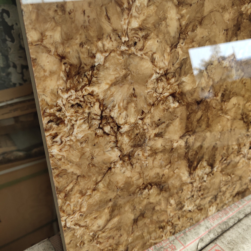 800亮光金黄玫瑰一代爆米花微晶石瓷砖 客餐厅厨卫过道现代地砖