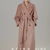 桃夭粉20山羊绒羊毛802025新款 101801双面羊绒大衣女毛呢外套女