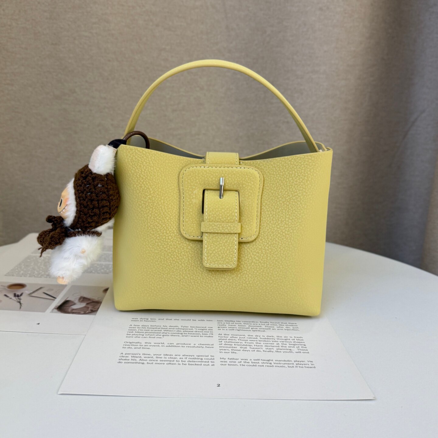 保黛名媛简约百搭皮带扣水桶包手提包2026新时尚通勤子母包斜挎包