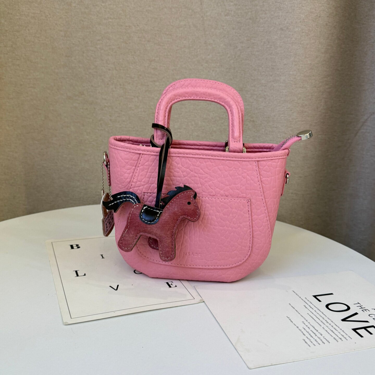 玛莎爱贝儿高级感大象纹菜篮子手提包2026新款百搭时尚单肩斜挎包