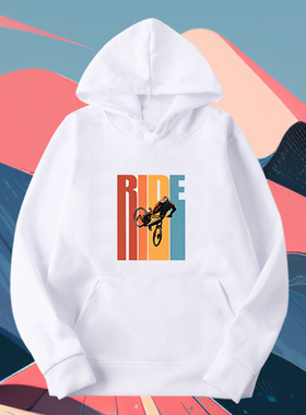 esbike山地车自行车骑行俱乐部周边印花连帽卫衣男女休闲保暖上衣