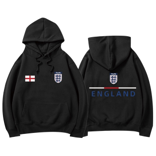 英格兰队世界杯足球比赛队服周边卫衣凯恩训练服纪念定制连帽外套