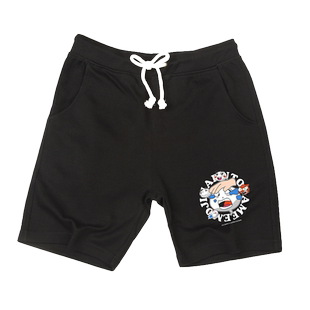火影忍者手游决斗场表情挑衅摸头动漫周边印花短裤男女宽松卫裤子