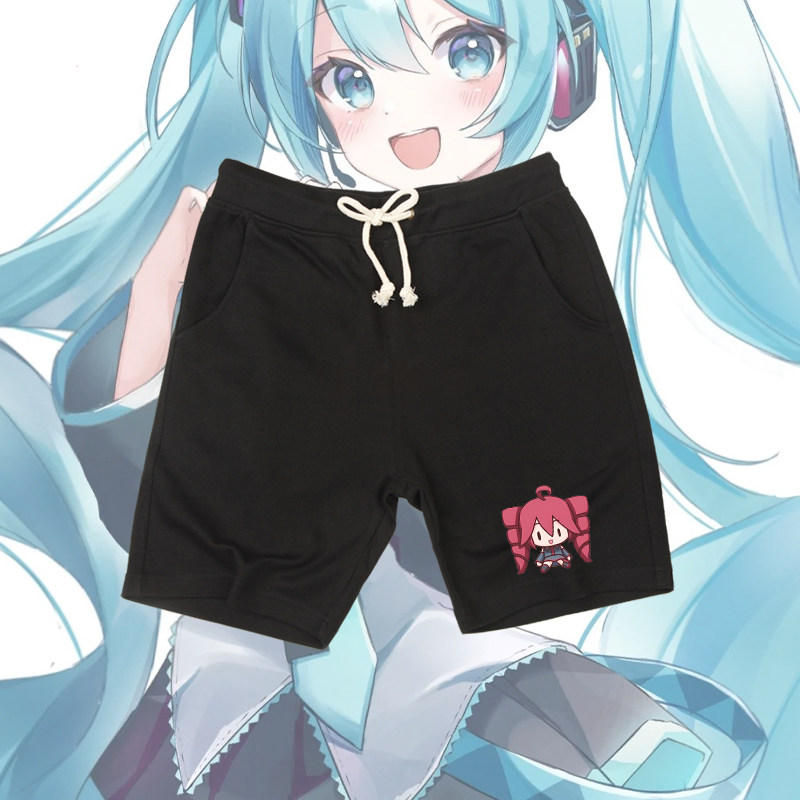 初音联名未来重音Teto卡通动漫Q版二次元夏季五分裤男女百搭短裤