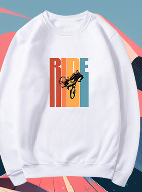 esbike山地车自行车骑行俱乐部周边印花圆领卫衣男女休闲保暖上衣