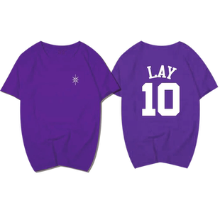 EXO五巡演唱会同款周边T恤吴世勋金钟仁边伯贤短袖夏装粉丝应援服