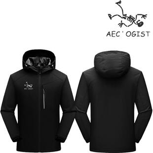 美式潮牌ins始祖猫狗印花连帽冲锋衣秋冬新款十二生肖外套上衣服