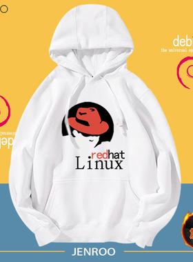 程序员猿suse极客debian代码linux周边连帽卫衣男女加绒秋冬外套