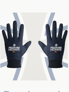 德国陆军空军德意志联邦武装 飞行员军迷可触屏分指手套男女防寒风