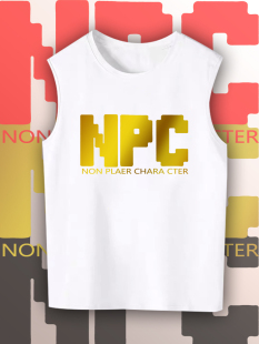 NPC道具合成创意游戏男女学生休闲运动背心夏季圆领潮流无袖T衫