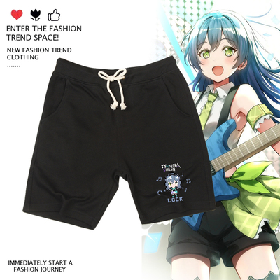 bang dream RAISE A SUILEN朝日六花和奏瑞依周边印花短裤五分裤