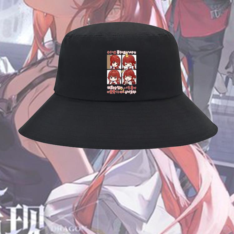 龙族卡塞尔之门周边上杉绘梨衣印花渔夫帽男女新款纯棉遮阳盆帽子