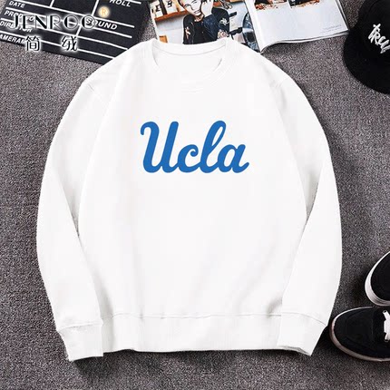 新美国名校加州理工纪念衫UCLA洛杉矶留学生男女情侣薄款圆领卫衣