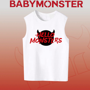 2025BABYMONSTER首尔演唱会HELLO MONSTER周边同款纯棉印花背心夏