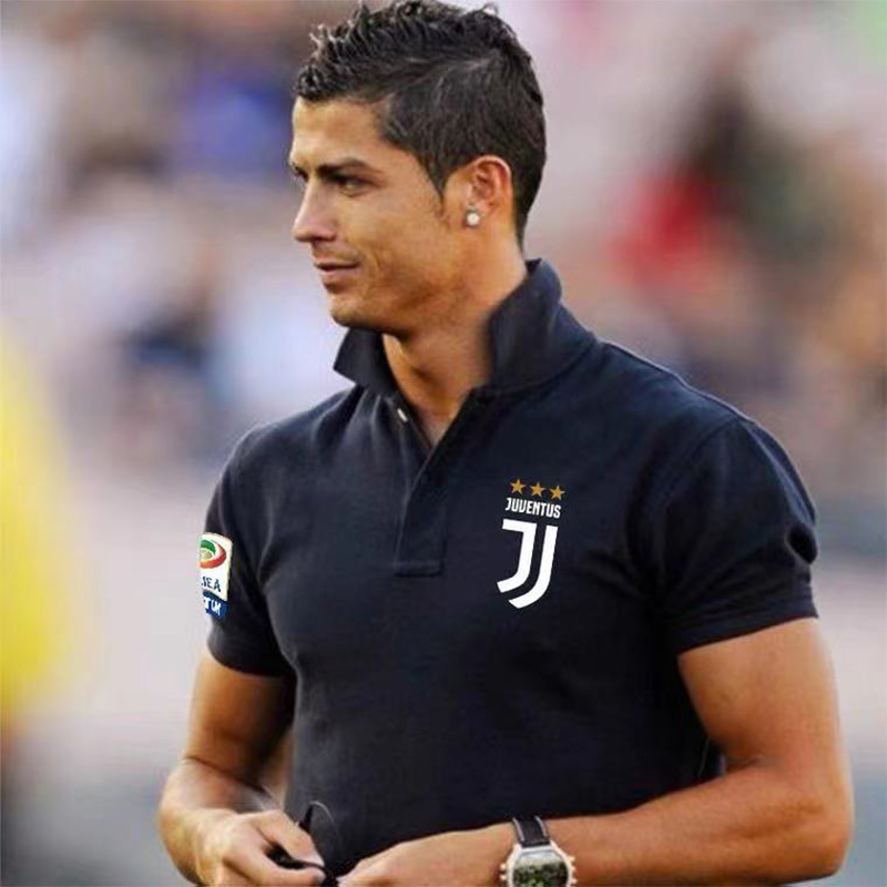 意甲尤文图斯polo衫男女c罗cr7号翻领t桖足球运动透气短袖上衣夏