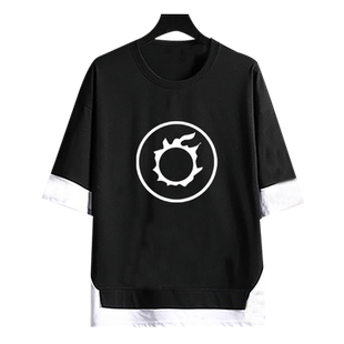 最终幻想14徽章FF14艾欧泽亚全职业游戏周边假两件T桖男女五分袖