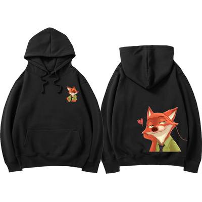 疯狂动物城兔子朱迪与狐狸尼克运动保暖外套情侣装连帽套头卫衣潮