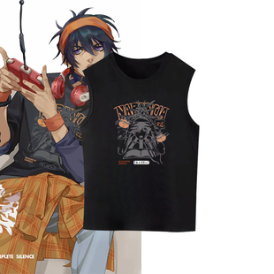 JOJO的奇妙冒险纳兰迦小飞机黄金之风同人二次元周边宽松印花背心