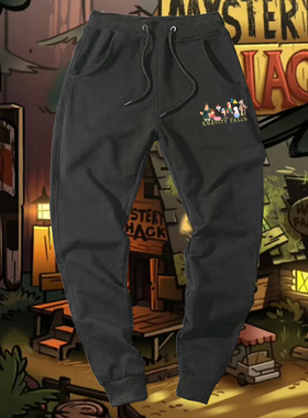怪诞小镇Gravity Falls周边男女情侣运动卫裤宽松休闲裤束脚定制