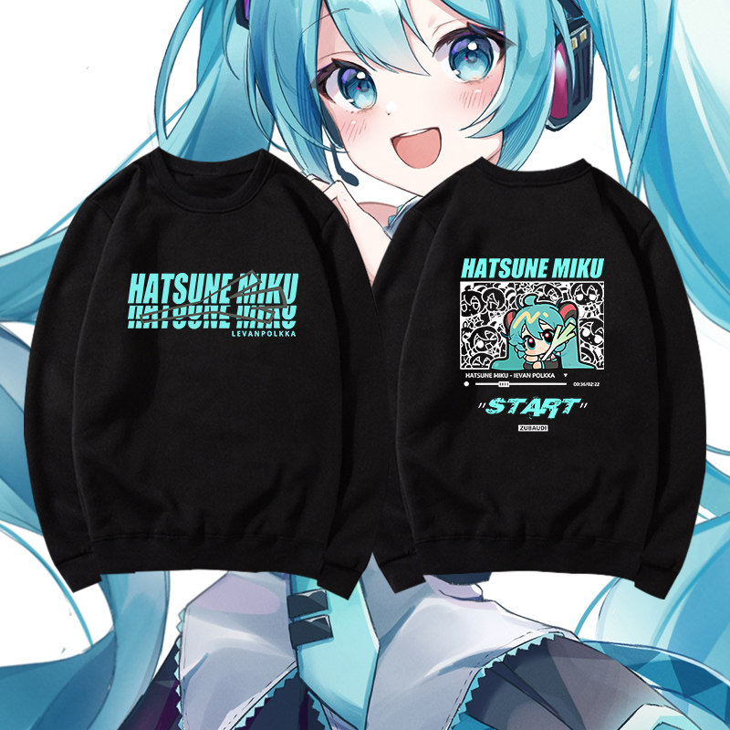 初音未来联名葱娘印花圆领卫衣