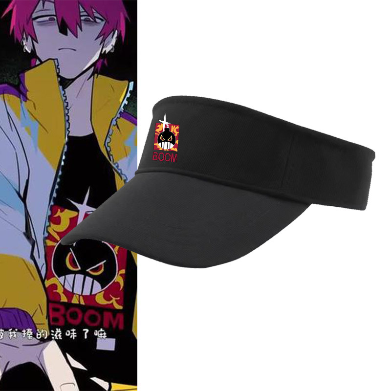 硬核一中漫画戎星野戎朕也科小嵬汲萌萌同款印花空顶帽遮阳鸭舌帽