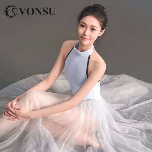 梵舒芭蕾舞蹈体服挂脖无袖