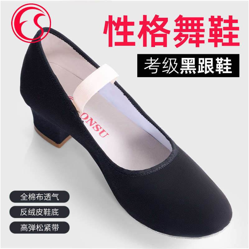 教师舞蹈鞋性格舞鞋黑跟鞋考级专用儿童练功鞋民族英皇芭蕾成人女,运动/瑜伽/健身/球迷用品,芭蕾舞鞋,淘宝优惠券,粉丝福利购,淘宝优惠卷