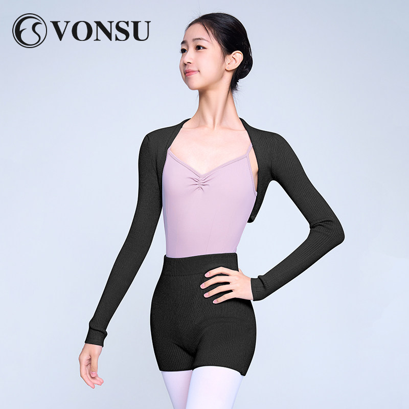 梵舒舞蹈毛衣披肩外套长袖小坎肩春季外搭芭蕾舞练功服护肩上衣女