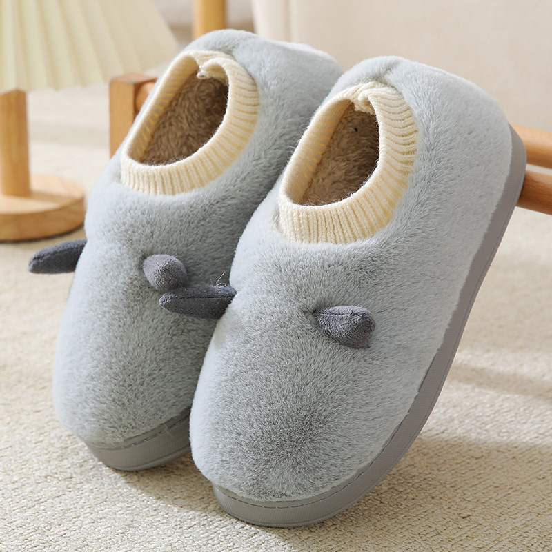 柯嘉怡包跟毛绒保暖休闲室内棉鞋