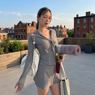 Wunder Train 女士运动拉链连帽夹克 防晒丨lululemon丨LW3JBIS