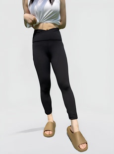 Waist lululemon LW6AZGS Cross Align 女士运动高腰中长裤