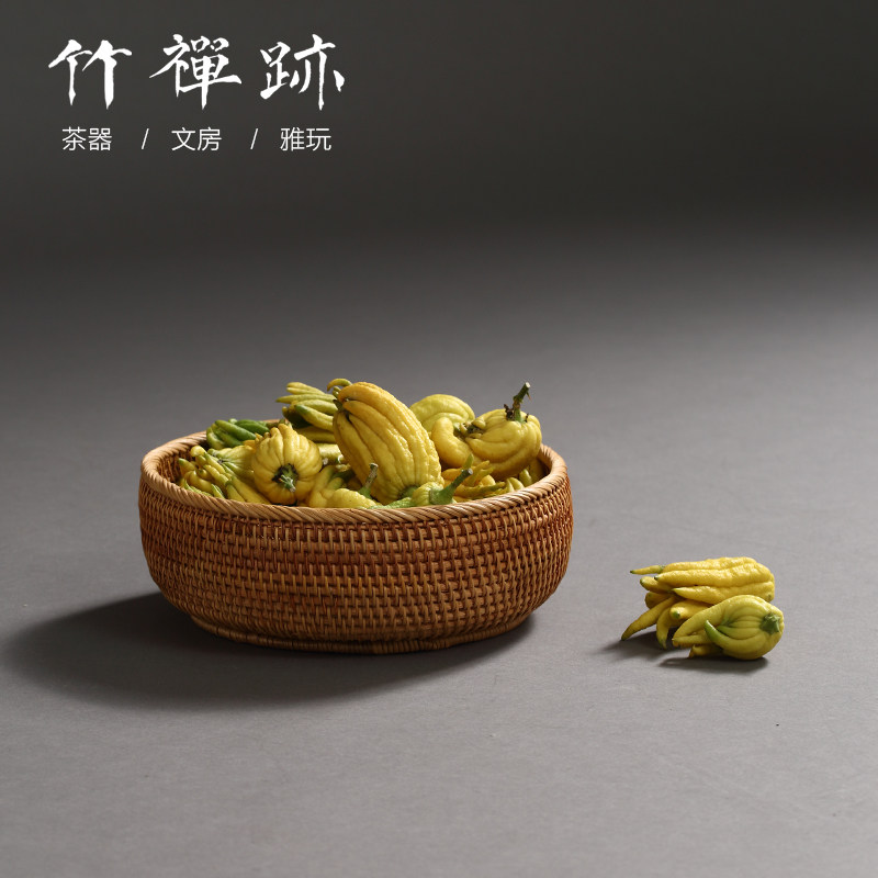 竹禅迹越南藤编干果盘收纳筐家用水果盘客厅茶几水果盘瓜子糖果盒|msdalam kategori pinggan mangkuk, pinggan mangkuk, mangkuk buah-buahan/plat buah-buahan/bakul buah-buahan - dari Buy2taobao.com untuk memberikan perkhidmatan ejen Taobao profesional membeli