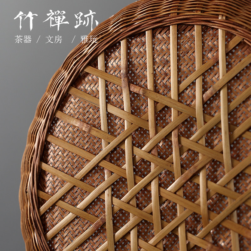 竹禅迹|精品大漆竹编簸箕 竹筐晾晒筐装修托盘菜篮子米筛晒茶叶u.
