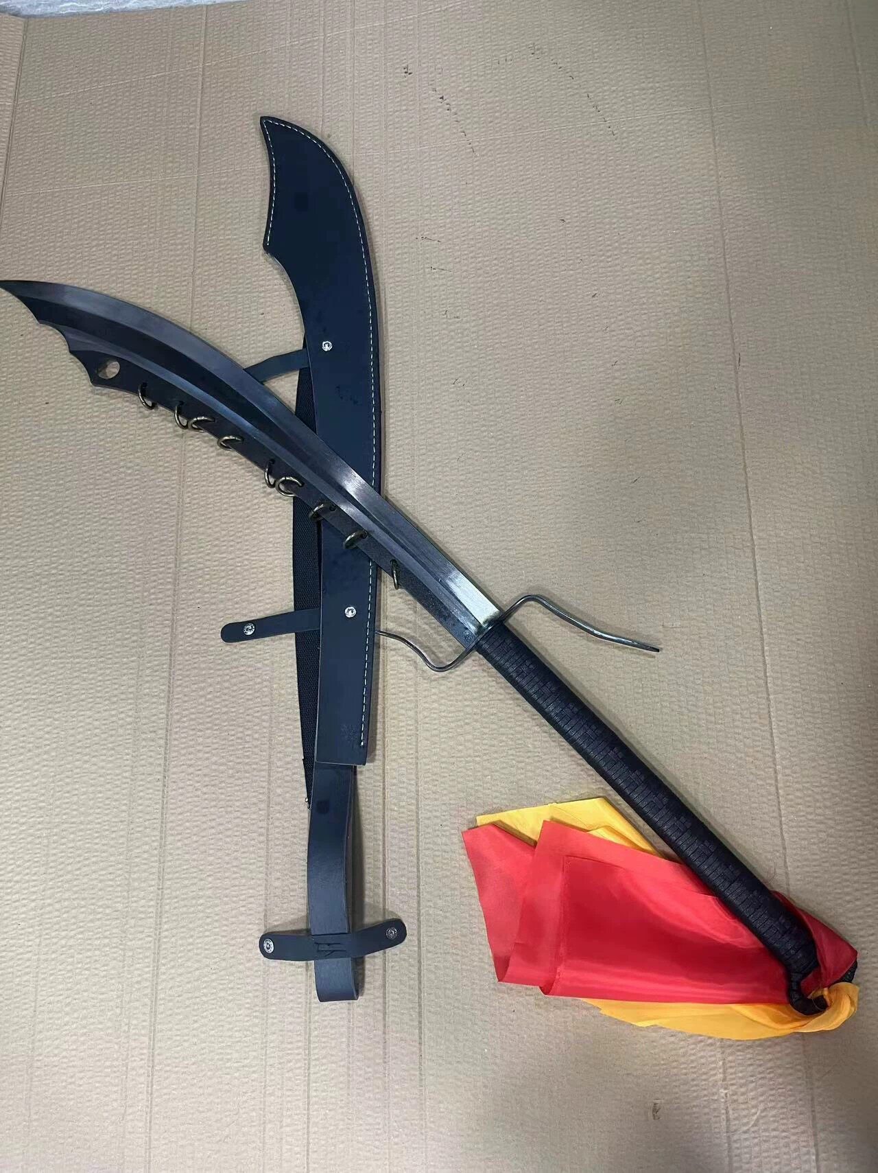 九环大刀高锰钢一体锻打大刀记同款影视刀剑防身冷兵器摆件未开刃