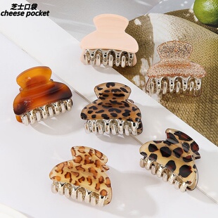 Fashion Leopard Print Hair Claw Clip时尚简约小号豹纹抓夹发饰